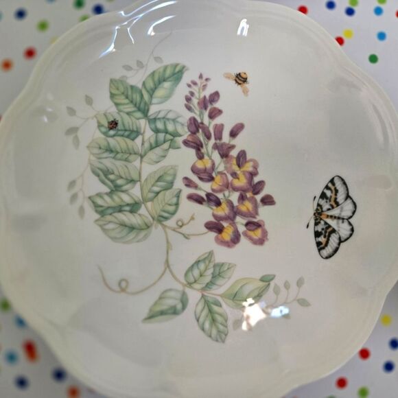 LENOX BUTTERFLY MEADOW SALAD / LUNCHEON PLATES 9 IN , SET OF 4 - Picture 3 of 10